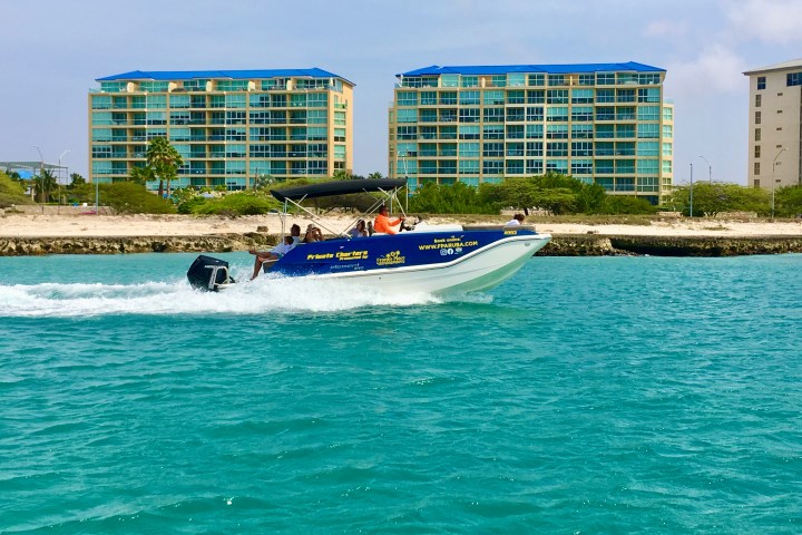 a small boat in a body of water
